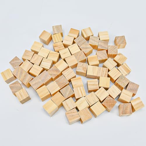 LPAMABA ca. 100 Stück Natur Holzwürfel Deko 20mm blanko Holz Bastelwürfel 2cm mini Holzwürfel deko Kleine Holz Quadrat Würfel zum basteln für DIY Malen Handwerk Dekoration von LPAMABA