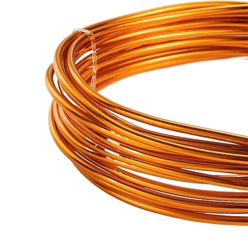 LPHFDCS Gartendraht, 0,6–3 mm, eloxiert, rund, 2–10 m, vielseitig, lackierter Aluminium-Metalldraht für DIY-Schmuckherstellung, Zubehör, Draht für Schmuckherstellung, Orange, 1,0 mm x 10 m von LPHFDCS