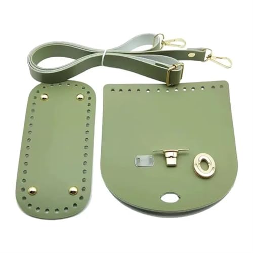 LPHFDCS Tasche HäKeln Set 1/3 stücke PU Leder Schulter Tasche Boden Gurt Handtasche Schulter Gurt Woven Tasche Set for DIY Handgemachte Tasche Rucksack Zubehör Tasche HäKeln(B-Green) von LPHFDCS