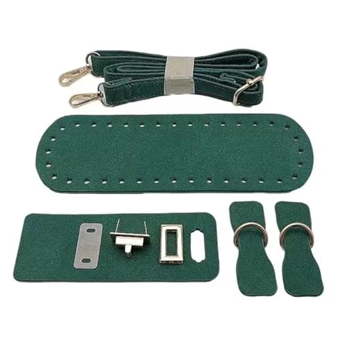 LPHFDCS Tasche HäKeln Set 1/3 stücke PU Leder Schulter Tasche Boden Gurt Handtasche Schulter Gurt Woven Tasche Set for DIY Handgemachte Tasche Rucksack Zubehör Tasche HäKeln(C-Green) von LPHFDCS