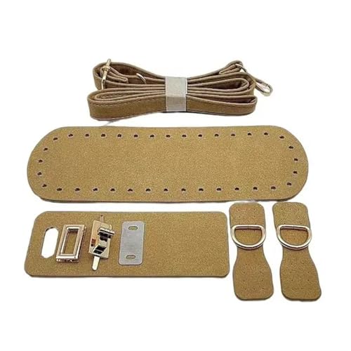 LPHFDCS Tasche HäKeln Set 1/3 stücke PU Leder Schulter Tasche Boden Gurt Handtasche Schulter Gurt Woven Tasche Set for DIY Handgemachte Tasche Rucksack Zubehör Tasche HäKeln(C-Khaki) von LPHFDCS