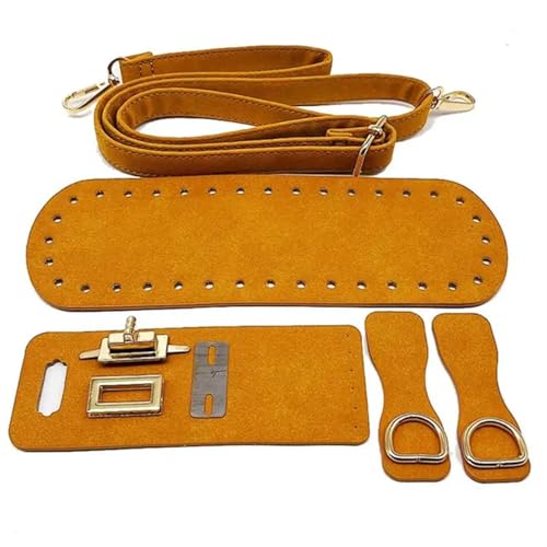 LPHFDCS Tasche HäKeln Set 1/3 stücke PU Leder Schulter Tasche Boden Gurt Handtasche Schulter Gurt Woven Tasche Set for DIY Handgemachte Tasche Rucksack Zubehör Tasche HäKeln(C-orange) von LPHFDCS