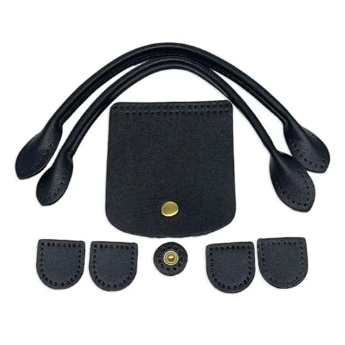 LPHFDCS Tasche HäKeln Set 1/3 stücke PU Leder Schulter Tasche Boden Gurt Handtasche Schulter Gurt Woven Tasche Set for DIY Handgemachte Tasche Rucksack Zubehör Tasche HäKeln(D-Black) von LPHFDCS