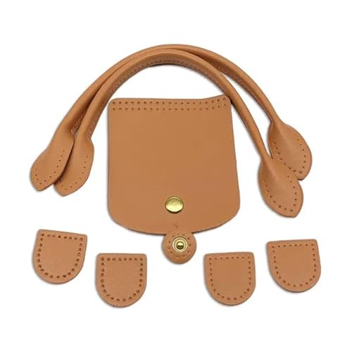 LPHFDCS Tasche HäKeln Set 1/3 stücke PU Leder Schulter Tasche Boden Gurt Handtasche Schulter Gurt Woven Tasche Set for DIY Handgemachte Tasche Rucksack Zubehör Tasche HäKeln(D-Khaki) von LPHFDCS