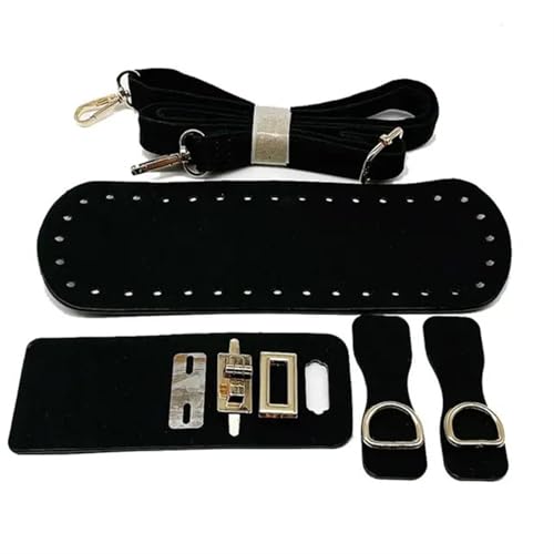 LPHFDCS Tasche HäKeln Set 1 Set handgefertigte Taschenbodenklappenabdeckung Hardware-Schultergurte for DIY-Handtaschen Häkeltaschen Stricktaschen Umhängetaschen Tasche HäKeln(A-Black) von LPHFDCS