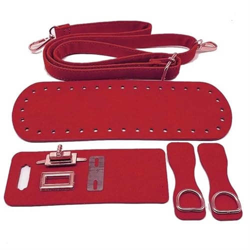 LPHFDCS Tasche HäKeln Set 1 Set handgefertigte Taschenbodenklappenabdeckung Hardware-Schultergurte for DIY-Handtaschen Häkeltaschen Stricktaschen Umhängetaschen Tasche HäKeln(A-red) von LPHFDCS