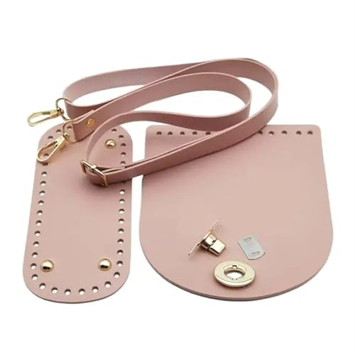 LPHFDCS Tasche HäKeln Set 1 Set handgefertigte Taschenbodenklappenabdeckung Hardware-Schultergurte for DIY-Handtaschen Häkeltaschen Stricktaschen Umhängetaschen Tasche HäKeln(B-Pink) von LPHFDCS