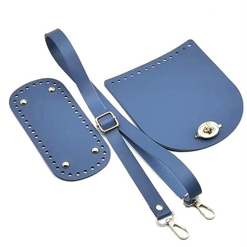 LPHFDCS Tasche HäKeln Set 1Set Leder Taschengurt Handgemachte Handtasche Gewebtes Set Taschenböden Mit Hardware-Zubehör for DIY Schulter Handtasche Hohe Qualität Tasche HäKeln(Blue) von LPHFDCS