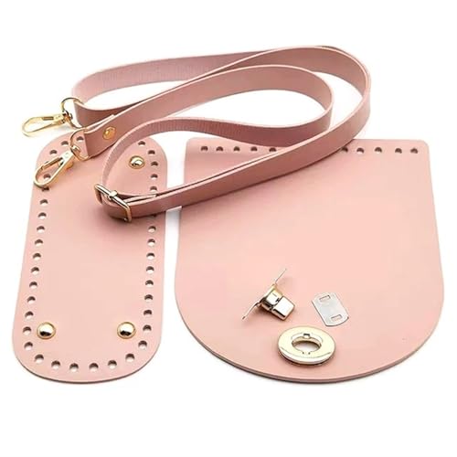 LPHFDCS Tasche HäKeln Set 1Set Leder Taschengurt Handgemachte Handtasche Gewebtes Set Taschenböden Mit Hardware-Zubehör for DIY Schulter Handtasche Hohe Qualität Tasche HäKeln(Pink) von LPHFDCS