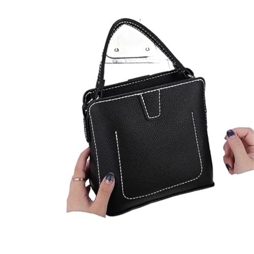 LPHFDCS Tasche HäKeln Set DIY-Nähset for handgefertigte Taschen, Riemen, Luxus-Ledertaschen-Herstellungsset, Handnähzubehör for Damenhandtaschen Tasche HäKeln(Num1 Black) von LPHFDCS