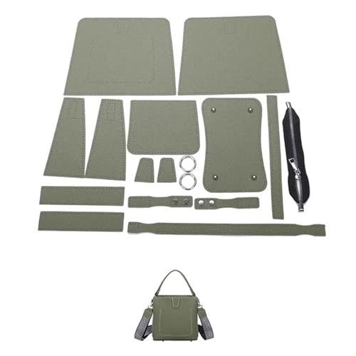 LPHFDCS Tasche HäKeln Set DIY-Nähset for handgefertigte Taschen, Riemen, Luxus-Ledertaschen-Herstellungsset, Handnähzubehör for Damenhandtaschen Tasche HäKeln(Num1 Green) von LPHFDCS