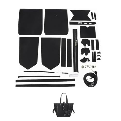 LPHFDCS Tasche HäKeln Set DIY-Nähset for handgefertigte Taschen, Riemen, Luxus-Ledertaschen-Herstellungsset, Handnähzubehör for Damenhandtaschen Tasche HäKeln(Num2 Black) von LPHFDCS