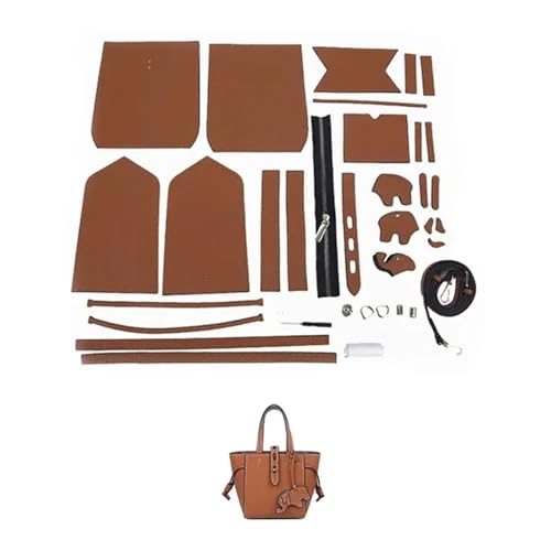 LPHFDCS Tasche HäKeln Set DIY-Nähset for handgefertigte Taschen, Riemen, Luxus-Ledertaschen-Herstellungsset, Handnähzubehör for Damenhandtaschen Tasche HäKeln(Num2 Brown) von LPHFDCS