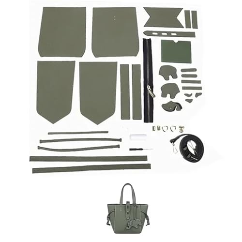 LPHFDCS Tasche HäKeln Set DIY-Nähset for handgefertigte Taschen, Riemen, Luxus-Ledertaschen-Herstellungsset, Handnähzubehör for Damenhandtaschen Tasche HäKeln(Num2 Green) von LPHFDCS