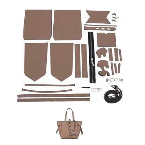 LPHFDCS Tasche HäKeln Set DIY-Nähset for handgefertigte Taschen, Riemen, Luxus-Ledertaschen-Herstellungsset, Handnähzubehör for Damenhandtaschen Tasche HäKeln(Num2 Khaki) von LPHFDCS