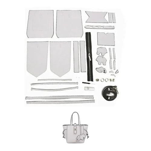 LPHFDCS Tasche HäKeln Set DIY-Nähset for handgefertigte Taschen, Riemen, Luxus-Ledertaschen-Herstellungsset, Handnähzubehör for Damenhandtaschen Tasche HäKeln(Num2 White) von LPHFDCS