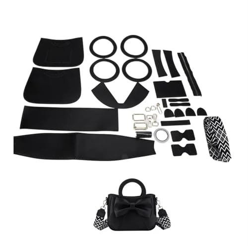 LPHFDCS Tasche HäKeln Set DIY-Nähset for handgefertigte Taschen, Riemen, Luxus-Ledertaschen-Herstellungsset, Handnähzubehör for Damenhandtaschen Tasche HäKeln(Num3 Black) von LPHFDCS