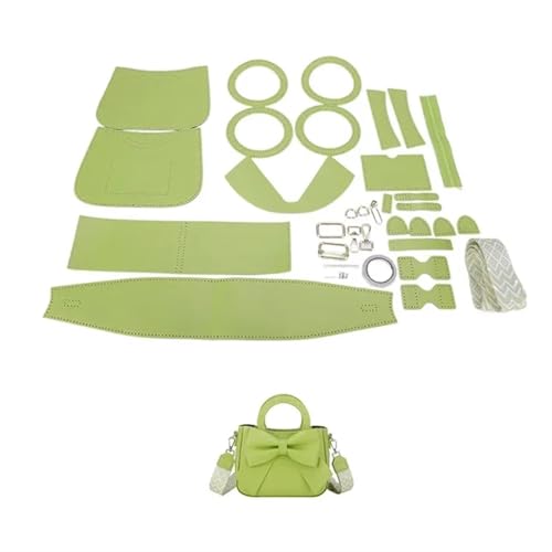 LPHFDCS Tasche HäKeln Set DIY-Nähset for handgefertigte Taschen, Riemen, Luxus-Ledertaschen-Herstellungsset, Handnähzubehör for Damenhandtaschen Tasche HäKeln(Num3 Green) von LPHFDCS