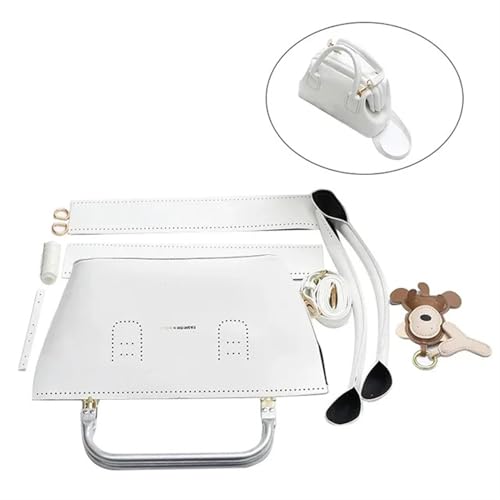 LPHFDCS Tasche HäKeln Set DIY-Nähset for handgefertigte Taschen, Riemen, Luxus-Ledertaschen-Herstellungsset, Handnähzubehör for Damenhandtaschen Tasche HäKeln(Num4 White) von LPHFDCS