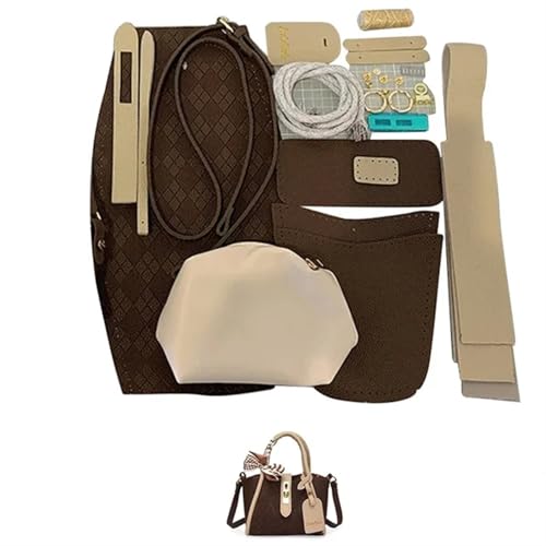 LPHFDCS Tasche HäKeln Set DIY-Nähset for handgefertigte Taschen, Riemen, Luxus-Ledertaschen-Herstellungsset, Handnähzubehör for Damenhandtaschen Tasche HäKeln(Num5 Brown) von LPHFDCS