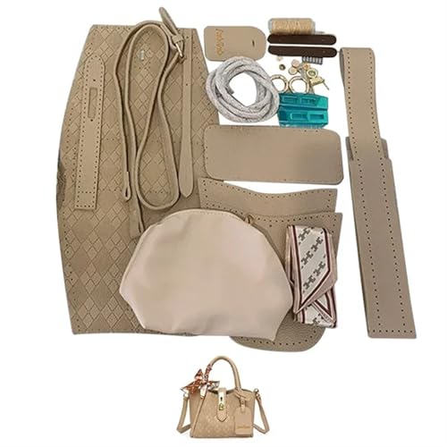 LPHFDCS Tasche HäKeln Set DIY-Nähset for handgefertigte Taschen, Riemen, Luxus-Ledertaschen-Herstellungsset, Handnähzubehör for Damenhandtaschen Tasche HäKeln(Num5 Khaki) von LPHFDCS