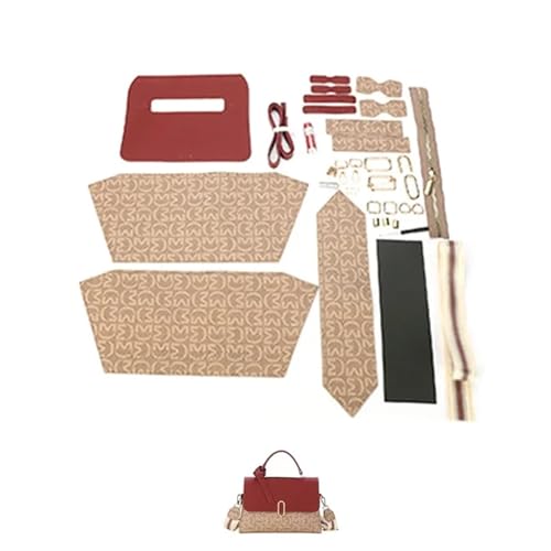 LPHFDCS Tasche HäKeln Set DIY-Nähset for handgefertigte Taschen, Riemen, Luxus-Ledertaschen-Herstellungsset, Handnähzubehör for Damenhandtaschen Tasche HäKeln(Num6 Red) von LPHFDCS