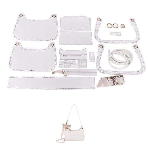 LPHFDCS Tasche HäKeln Set Schultertasche for Damen, einfaches Taschenherstellungsset, handgefertigt, DIY-Strickset aus PU-Leder, Materialzubehör for Nähen von Taschen Tasche HäKeln(Num4 Beige) von LPHFDCS