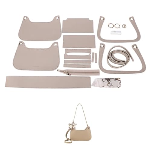 LPHFDCS Tasche HäKeln Set Schultertasche for Damen, einfaches Taschenherstellungsset, handgefertigt, DIY-Strickset aus PU-Leder, Materialzubehör for Nähen von Taschen Tasche HäKeln(Num4 Khaki) von LPHFDCS