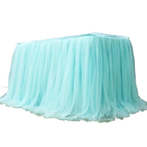 LPHFDCS Tisch Rock FüR Party Tulle Table Skirt Pink White Table Skirt Wedding Birthday Party Tulle Table Skirting Wedding Party Home Table Decor Tischrock(ColorA) von LPHFDCS