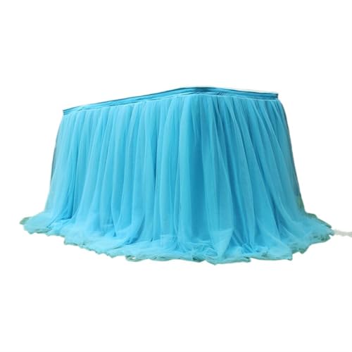 LPHFDCS Tisch Rock FüR Party Tulle Table Skirt Pink White Table Skirt Wedding Birthday Party Tulle Table Skirting Wedding Party Home Table Decor Tischrock(ColorK) von LPHFDCS