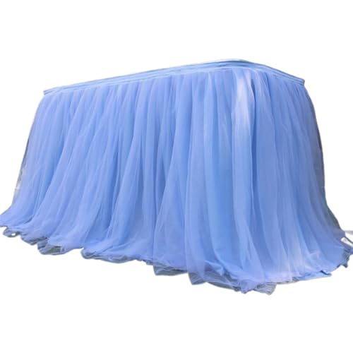 LPHFDCS Tisch Rock FüR Party Tulle Table Skirt Pink White Table Skirt Wedding Birthday Party Tulle Table Skirting Wedding Party Home Table Decor Tischrock(Colori) von LPHFDCS