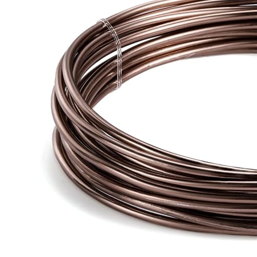 Schmuckdraht 0,6–3 mm eloxierter, runder Aluminiumdraht, 2–10 Meter, vielseitig einsetzbarer lackierter Aluminium-Metalldraht for die Herstellung von DIY-Schmuckzubehör Basteldraht DüNn(Brown,2.5mm x von LPHFDCS