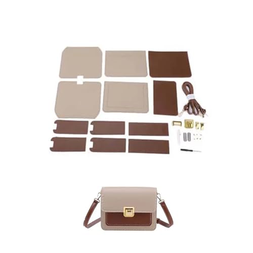 Tasche HäKeln Set Handgefertigtes Taschenset, Handnähen, Lederhandwerk, DIY-Taschenset, Herstellung von quadratischen Kästchen, Nähmaterial for Taschen, Handtaschenzubehör Tasche HäKeln(Num1 Brown) von LPHFDCS