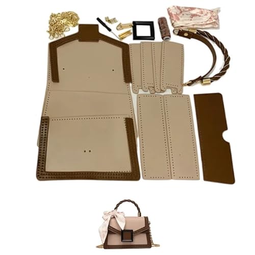 Tasche HäKeln Set Handgefertigtes Taschenset, Handnähen, Lederhandwerk, DIY-Taschenset, Herstellung von quadratischen Kästchen, Nähmaterial for Taschen, Handtaschenzubehör Tasche HäKeln(Num3 Khaki) von LPHFDCS