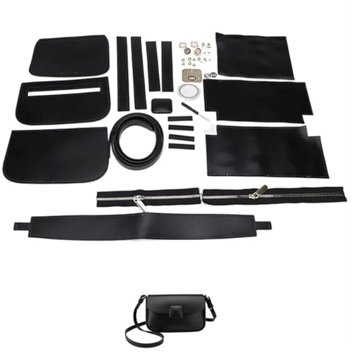 Tasche HäKeln Set Handgefertigtes Taschenset, Handnähen, Lederhandwerk, DIY-Taschenset, Herstellung von quadratischen Kästchen, Nähmaterial for Taschen, Handtaschenzubehör Tasche HäKeln(Num4 Black) von LPHFDCS