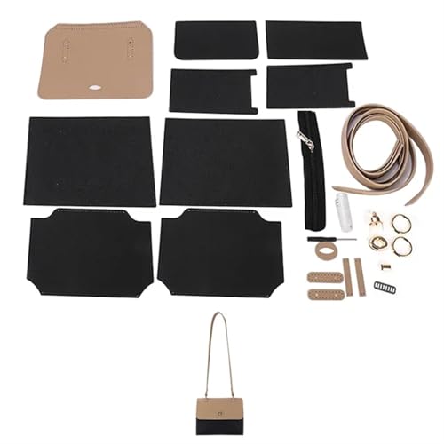 Tasche HäKeln Set Handgefertigtes Taschenset, Handnähen, Lederhandwerk, DIY-Taschenset, Herstellung von quadratischen Kästchen, Nähmaterial for Taschen, Handtaschenzubehör Tasche HäKeln(Num5 Black) von LPHFDCS