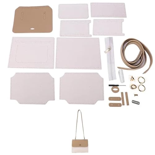 Tasche HäKeln Set Handgefertigtes Taschenset, Handnähen, Lederhandwerk, DIY-Taschenset, Herstellung von quadratischen Kästchen, Nähmaterial for Taschen, Handtaschenzubehör Tasche HäKeln(Num5 Beige) von LPHFDCS