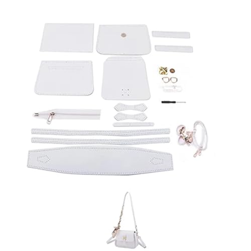 Tasche HäKeln Set Handgefertigtes Taschenset, Handnähen, Lederhandwerk, DIY-Taschenset, Herstellung von quadratischen Kästchen, Nähmaterial for Taschen, Handtaschenzubehör Tasche HäKeln(Num6 White) von LPHFDCS