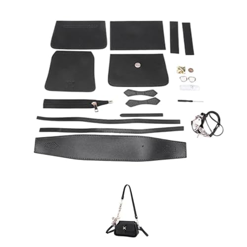 Tasche HäKeln Set Handgefertigtes Taschenset, Handnähen, Lederhandwerk, DIY-Taschenset, Herstellung von quadratischen Kästchen, Nähmaterial for Taschen, Handtaschenzubehör Tasche HäKeln(Num6 Black) von LPHFDCS