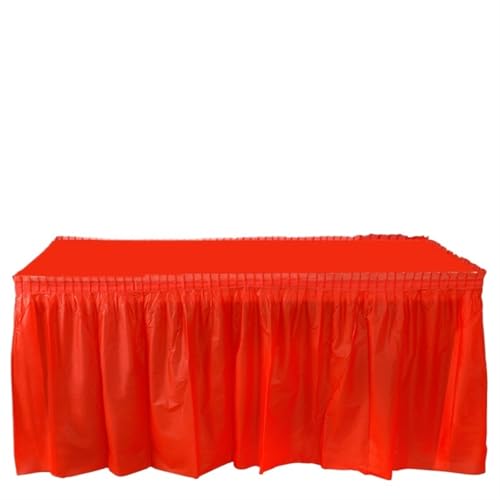 Tisch Rock FüR Party Disposable Table Waterproof and Oil Skirt BPA Free Plastic Tableskirt Disposable Reusable Party Wedding Festival Decor Tischrock(Red) von LPHFDCS