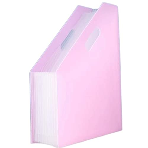 Kunststoff-Geldbörsen-Ordner-Datei-Organizer, A4-Mehrschichtordner können die Datendatei des großen Boxkorbs des vertikalen tragbaren Taschentestpapierständers sein (blau)(Pink) von LPLPL