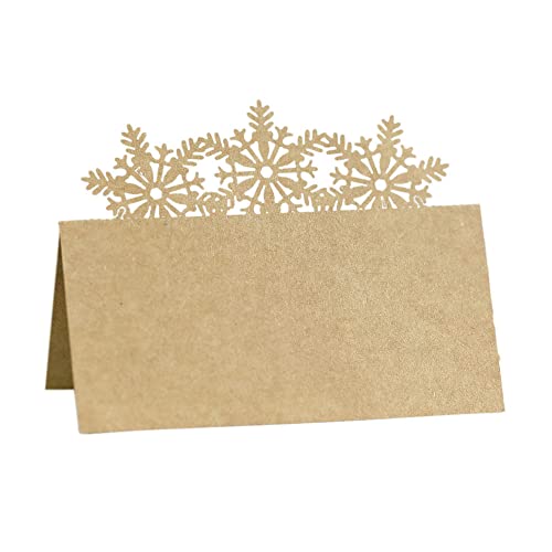 Tischkarten, 100 Stück, Tischkarten, Weihnachtsnamen, Sitzkarten, ausgehöhlte Schneeflockenkarte for Party, Metting-Zubehör, Hochzeitsstrauß-Dekoration, Rot(Brown) von LPLPL