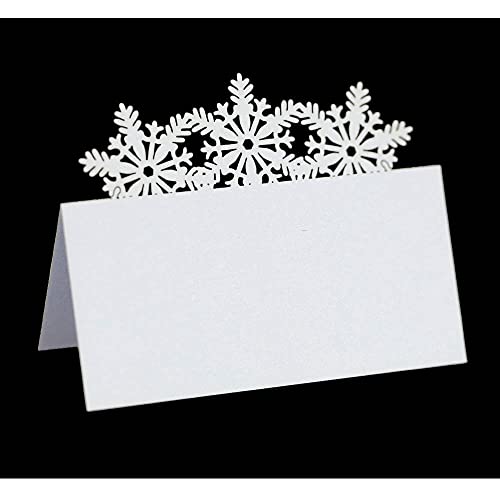 Tischkarten, 100 Stück, Tischkarten, Weihnachtsnamen, Sitzkarten, ausgehöhlte Schneeflockenkarte for Party, Metting-Zubehör, Hochzeitsstrauß-Dekoration, Rot(White) von LPLPL