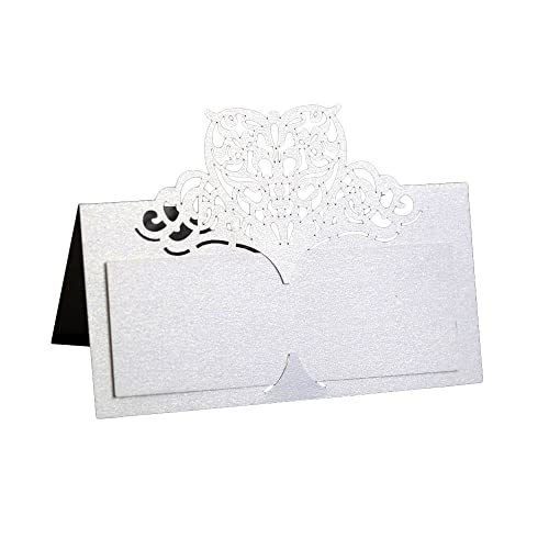 Tischkarten, 100 Stück, Tischkarten, ausgehöhlte Namenskarten, herzgemusterte Zeltkarten, gefaltete Grußkarten, Sitzkarten, Hochzeit, Partyzubehör, Rot(White) von LPLPL