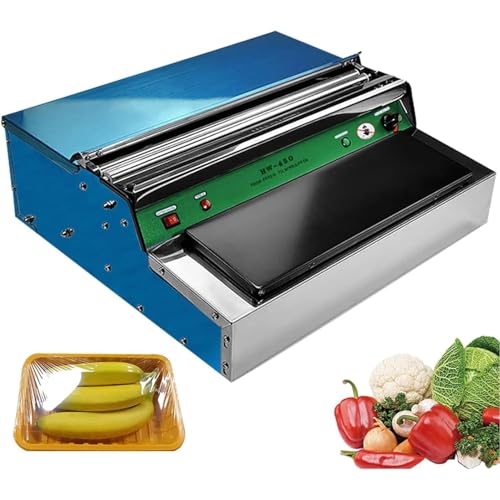 LPONAA Handwickelmaschine, Folienwickler, Manueller Stretchfolienwickler, Frischhaltefolienspender Für 45 cm Und Darunter, Einstellbare Temperatur 60–150 °C Für Fleisch/Gemüse/Obst von LPONAA