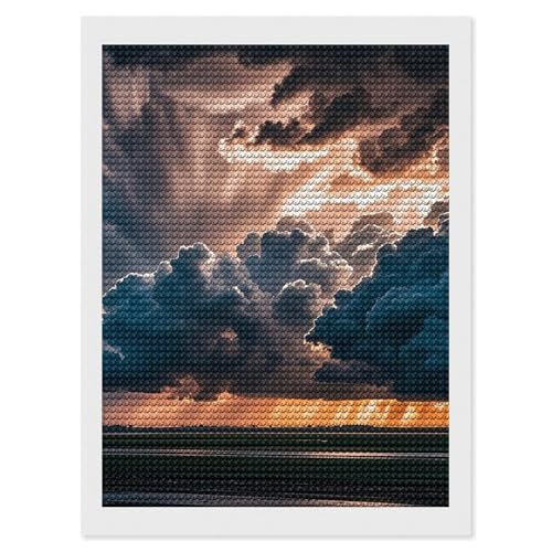 LPSADGF Magnificent Rainstorm Cloud Diamond Painting Kits für Erwachsene, 30,5 x 40,6 cm, DIY Malen nach Zahlen für Erwachsene und Anfänger, DIY Vollbohrer, Diamant-Punkte, Bild, Kunst, Handwerk für von LPSADGF