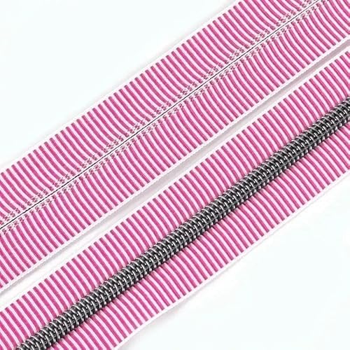 1/2/5/10 m 5# Nylon-Streifenreißverschluss zum Nähen von Taschen, Kleidungsdekor, Reißverschluss-Reparaturset, DIY-Zubehör-PinkGunBlack-No5-5 Meter von LPUKOI