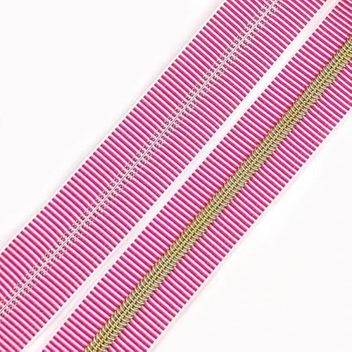 1/2/5/10 m 5# Nylon-Streifenreißverschluss zum Nähen von Taschen, Kleidungsdekor, Reißverschluss-Reparaturset, DIY-Zubehör-PinkHellgold-Nr. 5-10 Meter von LPUKOI