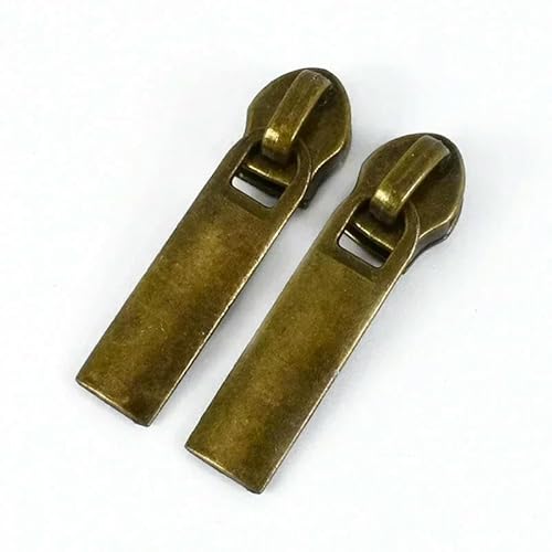 5–50 Stück 5# Reißverschlussschieber für Nylon-Reißverschlussbänder, Taschen, Stoffreißverschlüsse, Abzieher, Dekoration, Reißverschlüsse, Verschlusskopf-Reparaturset-ZT148-Bronze-5#-5 Stück von LPUKOI