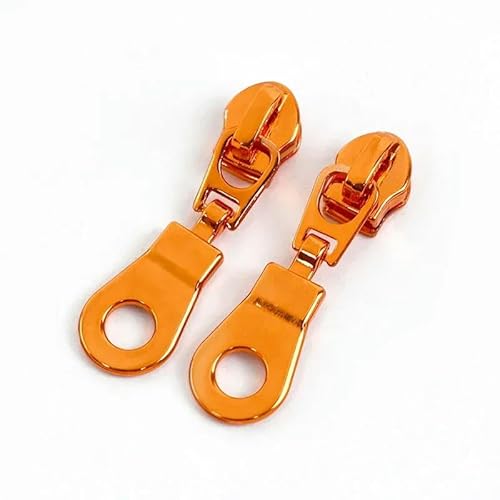 5–50 Stück 5# Reißverschlussschieber für Nylon-Reißverschlussbänder, Taschen, Stoffreißverschlüsse, Abzieher, Dekoration, Reißverschlüsse, Verschlusskopf-Reparaturset-ZT179-Orange-5#-30 Stück von LPUKOI
